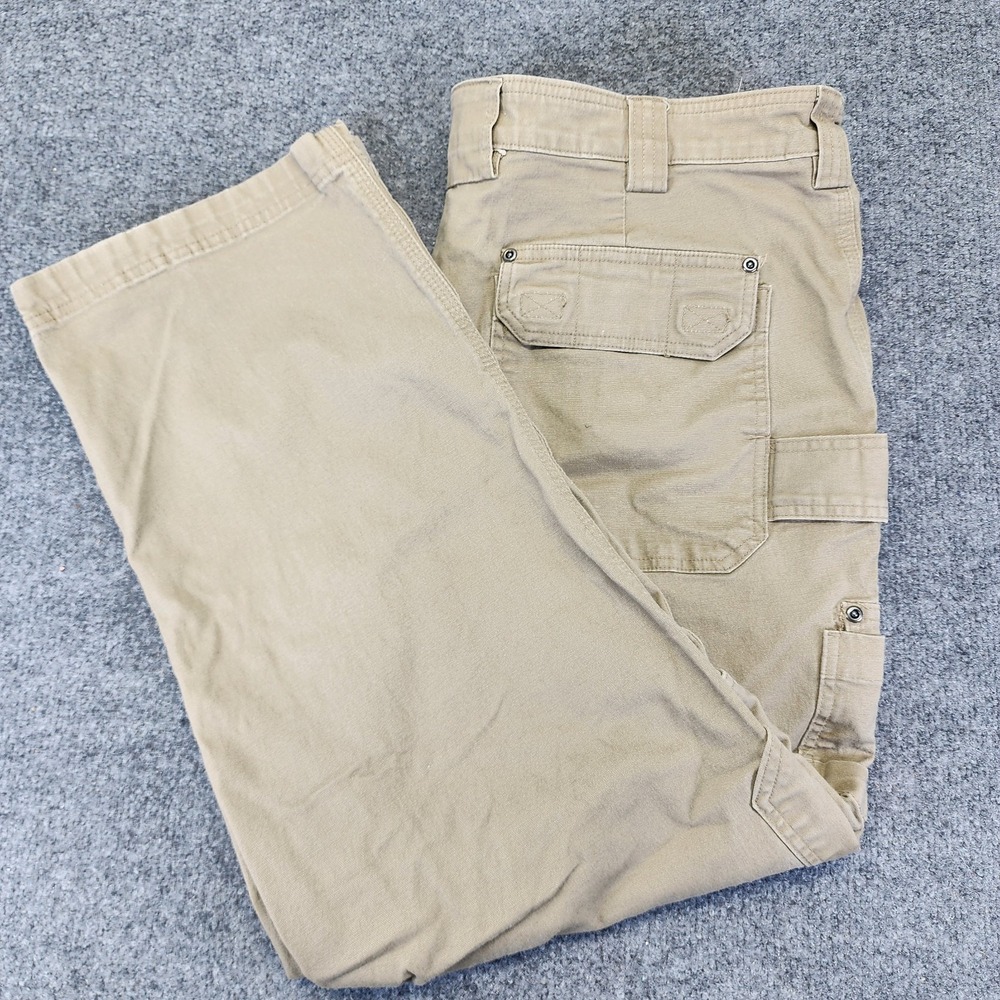 (2) Duluth Trading Pants Mens 41x30 Flex Fire Hose Brown Relaxed Fit Workwear
